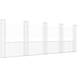 Vidaxl - Panier de gabion en forme de u avec 5 poteaux Fer 500x20x200 cm