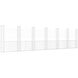 Panier de gabion en forme de u avec 7 poteaux Fer 740x20x200 cm Vidaxl