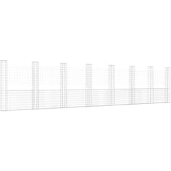 Panier de gabyon en forme U -u avec 8 poteaux de fer de jardin disponibles différentes tailles taille : 860 x 20 x 200 cm