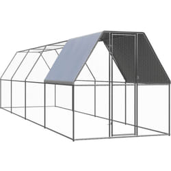Poulailler d'extérieur 2x8x2 m Acier galvanisé Vidaxl