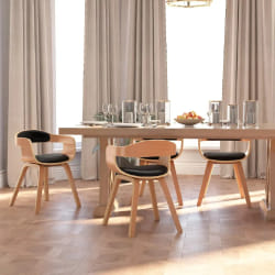 vidaXL - Lot de 4 chaises bois courbé noir