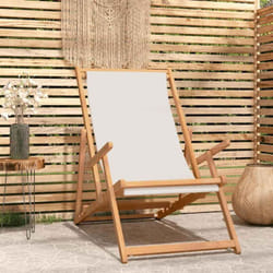 VidaXL 317696 chaise d'extérieur Terrace Siège rembourré Polyester, Teck Crème