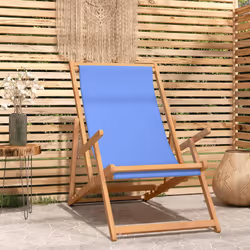 VidaXL 317697 chaise d'extérieur Terrace Siège rembourré Polyester, Teck Bleu