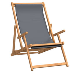 VidaXL 317698 chaise d'extérieur Terrace Siège rembourré Polyester, Teck Gris