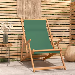 VidaXL 317699 chaise d'extérieur Terrace Siège rembourré Polyester, Teck Vert