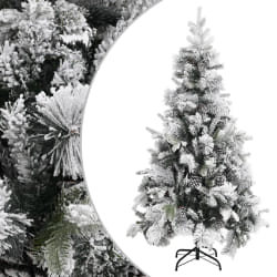vidaXL Sapin de Noël à flocons de neige et pommes de pin 225 cm PVC/PE - TU