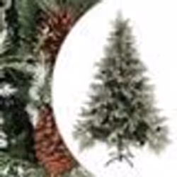 vidaXL Sapin de Noël avec pommes de pin Vert et blanc 150 cm PVC et PE - TU