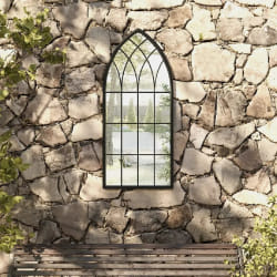 vidaXL Miroir Noir Extérieur 100x45 cm