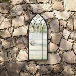 Miroir de jardin vidaXL Noir - 70 x 30 cm