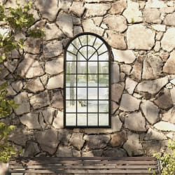 vidaXL Miroir de jardin - Noir