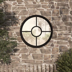 Vidaxl - Miroir de jardin Noir 40x4 cm Fer Rond utilisation extérieure