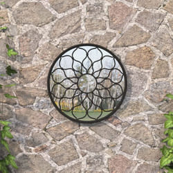 Vidaxl - Miroir de jardin Noir 40x3 cm Fer Rond utilisation extérieure
