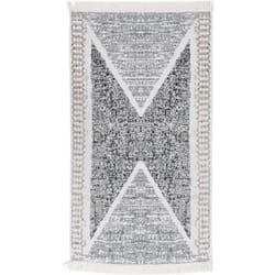 vidaXL Tapis Noir et gris 120x180 cm Coton