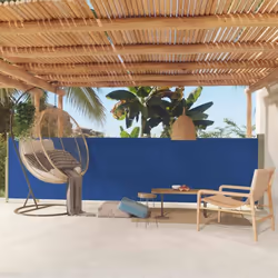 vidaXL Auvent latéral rétractable de patio 140x500 cm Bleu - TU