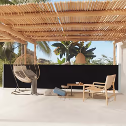 vidaXL Auvent latéral rétractable de patio 117x600 cm Noir - TU