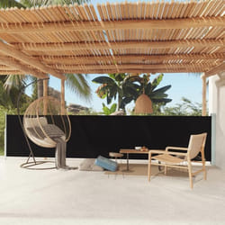 vidaXL Auvent latéral rétractable de patio 117x600 cm Noir - TU