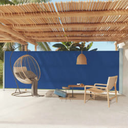 vidaXL Auvent latéral rétractable de patio 180x600 cm Bleu - TU
