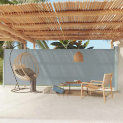 vidaXL Auvent latéral rétractable de patio 180x600 cm Gris - TU