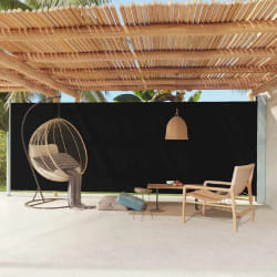 vidaXL Auvent latéral rétractable de patio 200x600 cm Noir - TU