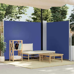 vidaXL Auvent latéral rétractable Bleu 180x600 cm - TU