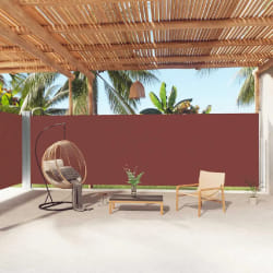 vidaXL Auvent latéral rétractable Marron 200x1000 cm - TU