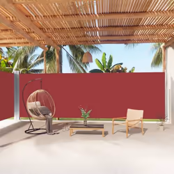 vidaXL Auvent latéral rétractable Rouge 200x1000 cm - TU