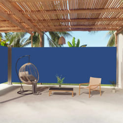 vidaXL Auvent latéral rétractable Bleu 220x1000 cm - TU