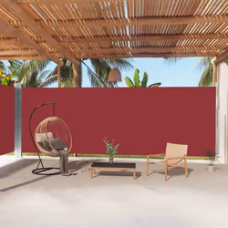vidaXL Auvent latéral rétractable Rouge 220x1000 cm - TU