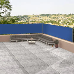 vidaXL Auvent latéral rétractable Bleu 117x1200 cm - TU
