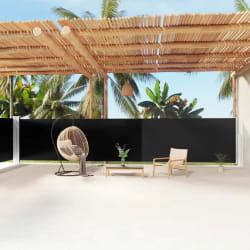vidaXL Auvent latéral rétractable Noir 160x1200 cm - TU