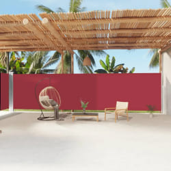 vidaXL Auvent latéral rétractable Rouge 200x1200 cm - TU