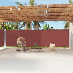 vidaXL Auvent latéral rétractable Marron 220x1200 cm - TU