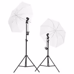 vidaXL Kit d'éclairage de studio avec trépieds et parapluies