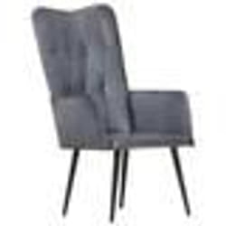 vidaXL Chaise à oreilles Gris Cuir véritable - TU