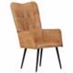 vidaXL Chaise à oreilles Marron Toile - TU