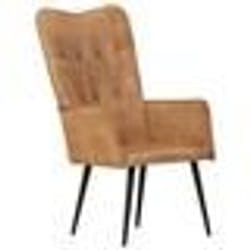 vidaXL Chaise à oreilles Marron Toile - TU