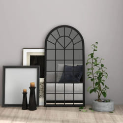 vidaXL Miroir Noir 90x45 cm Fer