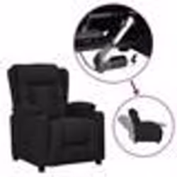 vidaXL Fauteuil Noir Tissu