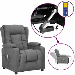 Vidaxl - Fauteuil de massage inclinable Gris clair Tissu