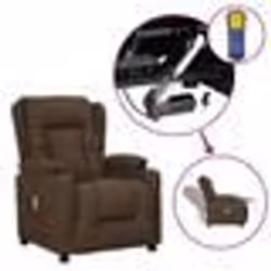 vidaXL Fauteuil de massage Marron Tissu