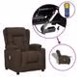 vidaXL Fauteuil de massage Marron foncé Tissu