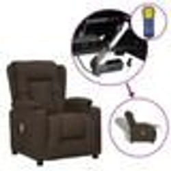 vidaXL Fauteuil de massage Marron foncé Tissu