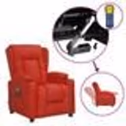 vidaXL Fauteuil de massage Rouge bordeaux Similicuir - TU
