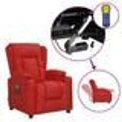 vidaXL Fauteuil de massage Rouge bordeaux Similicuir - TU