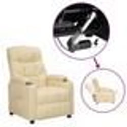 vidaXL Fauteuil Crème Tissu