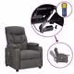 vidaXL Fauteuil de massage inclinable Gris foncé Tissu - TU