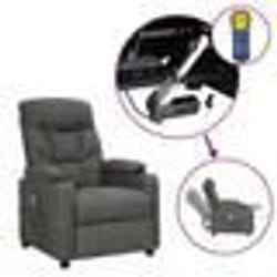 vidaXL Fauteuil de massage inclinable Gris foncé Tissu - TU
