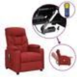 vidaXL Fauteuil de massage Rouge bordeaux Tissu - TU
