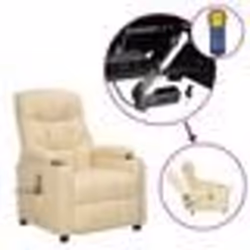 vidaXL Fauteuil de massage Crème Tissu - TU