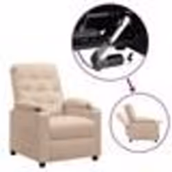 vidaXL Fauteuil Crème Tissu